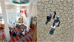 Camide Kur'an okumayı, sahada ise çevre bilinci ve suyun önemini öğreniyorlar